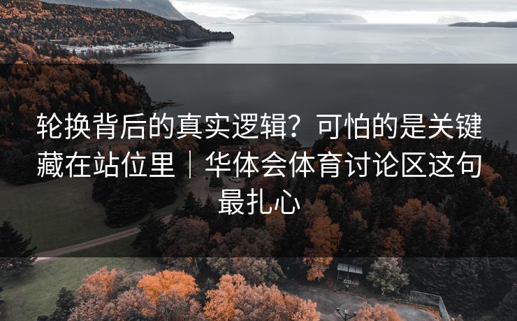 轮换背后的真实逻辑？可怕的是关键藏在站位里｜华体会体育讨论区这句最扎心